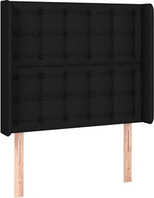 vidaXL Κρεβάτι Boxspring με Στρώμα Μαύρο 90x200 εκ. Υφασμάτινο