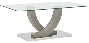 Τραπέζι σαλονιού Kasmora pakoworld γκρι ξύλο-γυαλί 110x60x45εκ