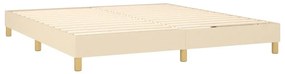 Κρεβάτι Boxspring με Στρώμα Κρεμ 180x200 εκ. Υφασμάτινο - Κρεμ