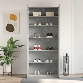 vidaXL Ντουλάπα Παπουτσιών Γκρι 80 x 35.5 x 180 εκ Επεξεργασμένο ξύλο