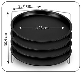 Σετ 4τεμ. Αντικολλητικά Ταψιά Φ28,5cm με Βάση PIZZA 736508 - FISKO