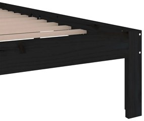 vidaXL Πλαίσιο Κρεβατιού Μαύρο 120 x 200 εκ. από Μασίφ Ξύλο