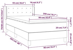 ΚΡΕΒΑΤΙ BOXSPRING ΜΕ ΣΤΡΩΜΑ ΣΚΟΥΡΟ ΜΠΛΕ 90X200 ΕΚ. ΒΕΛΟΥΔΙΝΟ 3131181