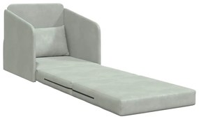 vidaXL Κρεβάτι καναπές Ανοιχτό γκρι 65 x 80 x 83 εκ. Βελούδο