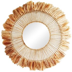 Καθρέπτης Namiere Inart abaca σε φυσικό χρώμα Φ100x4εκ 100x100x4 εκ.