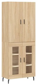 vidaXL Ντουλάπι Sonoma δρυς 69,5 x 34 x 180 εκ. από Επεξεργασμένο Ξύλο