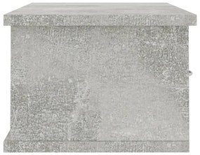 vidaXL Ράφι Τοίχου με Συρτάρια Γκρι Σκυροδ. 60x26x18,5 εκ. Επεξ. Ξύλο