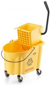 VEVOR Mop Bucket with Wringer, 35 Qt. Commercial Mop Bucket with Side Press Wringer, Side-Press Mop Bucket and Wringer Combo on Wheels, for Professional/Industrial/Business Floor Cleaning, Yellow