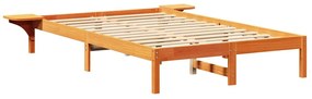 vidaXL Πλαίσιο κρεβατιού με κομοδίνα Καφέ 140 x 190 cm Καφέ κεριού