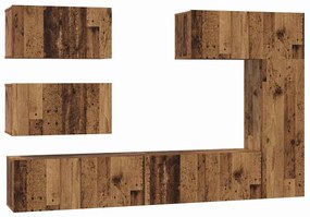 vidaXL Σετ επίπλου τηλεόρασης 6 pcs Παλαιό ξύλο 30.5 x 30 x 90 cm