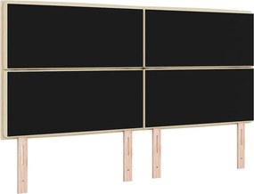 vidaXL LED κεφαλάρι Κρεμ ύφασμα