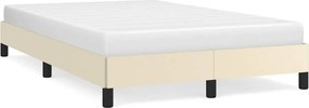 vidaXL Πλαίσιο Κρεβατιού χωρίς στρώμα Κρεμ 120x190 εκ.Συνθ. Δέρμα