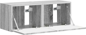 vidaXL Ντουλάπι Τηλεόρασης Τοίχου Επιτοίχιο 2 pcs Γκρίζο Σονομα