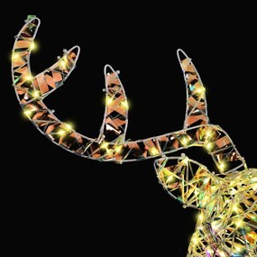 vidaXL Έλκηθρο με Ελάφια Θερμό λευκό 68 x 36.5 x 62.5 εκ. PET