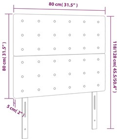 vidaXL Κεφαλάρι Κρεβατιού LED Κρεμ 80x5x118/128εκ. Υφασμάτινο