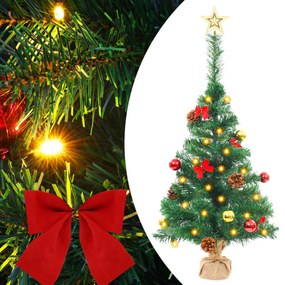 vidaXL Χριστουγεννιάτικο Δέντρο Τεχνητό με Μπάλες/LED Πράσινο 64 εκ.