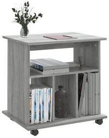 vidaXL Ντουλάπι Με Ροδάκια Γκρι Sonoma 60x45x60 εκ. Επεξεργασμένο Ξύλο
