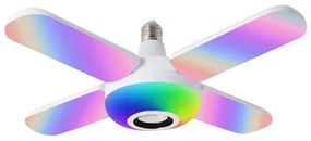 Διακοσμητικό Φωτιστικό Οροφής LED SMD RGB-6000K Ηχείο Bluetooth 40W 4111 Spotlight 4111 Λευκό