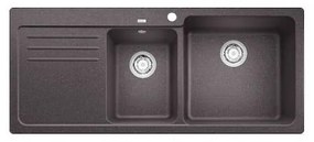 Blanco Naya 8 S Rock Grey SILGRANIT™ PuraDur™ Γρανιτένιος Νεροχύτης Ένθετος με 2 Γούρνες και Ποδιά Αριστερά 116x50cm