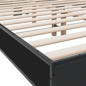vidaXL Πλαίσιο Κρεβατιού Μαύρο 120x200 εκ. Επεξ. Ξύλο &amp; Μέταλλο