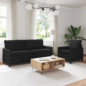 vidaXL Σετ Καναπέ 2 pcs Μαύρο Βελούδο