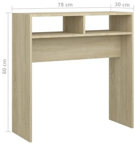 vidaXL Τραπεζάκι Κονσόλα Sonoma Δρυς 78x30x80 εκ. από Επεξ. Ξύλο