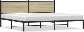 vidaXL Σκελετός Κρεβ. Χωρίς Στρώμα Sonoma Δρυς 200x200 εκ. Μεταλλικό