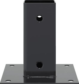 vidaXL Βάσεις στύλων τετράγωνες 4 τεμάχια Χάλυβας με επικάλυψη σκόνης