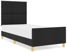 vidaXL Κρεβάτι Μαύρο 90x200 εκ. Υφάσματος