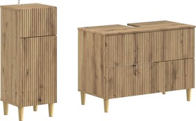 vidaXL Σετ Ντουλαπιών Μπάνιου 2 Τεμαχίων ARNHEM Artisan Δρυς