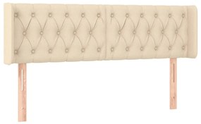 vidaXL Κεφαλάρι Κρεβατιού LED Κρεμ 147x16x78/88 εκ. Υφασμάτινο