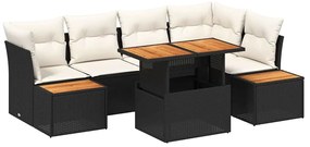 vidaXL Σετ Καναπέ Κήπου με αποθήκευση 10 pcs Μαύρο Πολυ ράταν