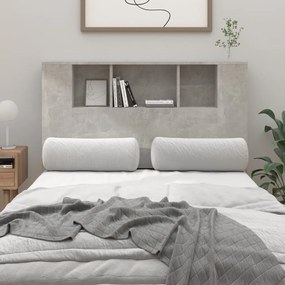 vidaXL Κεφαλάρι Με Αποθηκευτικό Χώρο Γκρι Σκυροδ. 120x18,5x104,5 εκ.