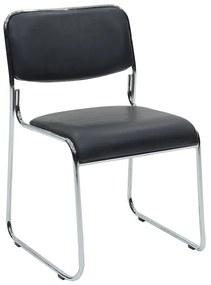 Καρέκλα επισκέπτη Asher pakoworld PU μαύρο - πόδι χρωμίου Model: 217-000028