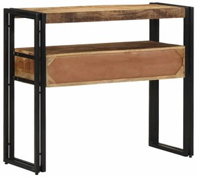 vidaXL Τραπέζι κονσόλας με ράφι Καφέ 90 x 33 x 75 εκ Μασίφ ξύλο μάνγκο