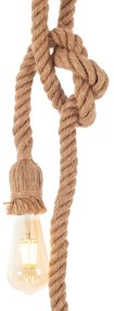 Artekko Hemp Rope Φωτιστικό Οροφής 2φωτο (Ε27) με Σχοινί (10x10x100)cm