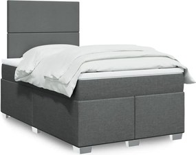 vidaXL Κρεβάτι Boxspring με Στρώμα Σκούρο Γκρι 120x200 εκ. Υφασμάτινο
