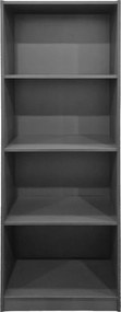 Βιβλιοθήκη Kendy pakoworld ανθρακί 60x30x167εκ