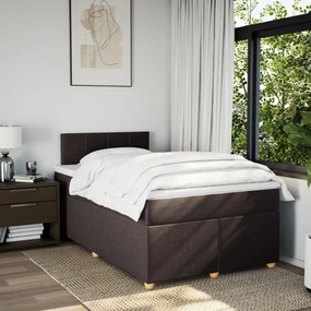 VidaXL Κρεβάτι Boxspring με Στρώμα Σκούρο Καφέ 120x200 εκ. Υφασμάτινο