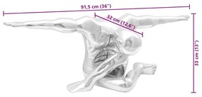 vidaXL Γλυπτό Ασημί 91.5 x 32 x 33 εκ Αλουμίνιο