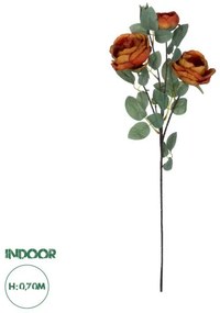 Artificial Garden CORAL RED CLIMBING ROSE BRANCH 21187 Τεχνητό Διακοσμητικό Κλαδί Τριαντάφυλλο Κοραλί Y70cm Globostar-21187-Ροζ 21187