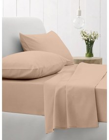 Σετ Σεντόνια Cotton Feelings 110 Beige Υπέρδιπλο με λάστιχο (170x205+30)