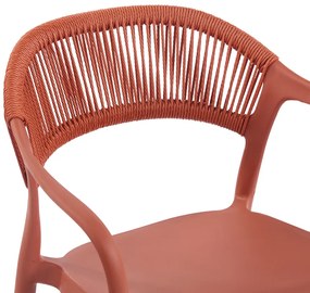 Πολυθρόνα Ankara pakoworld στοιβαζόμενη pp-pe rattan σε terracotta απόχρωση 54x55.5x77εκ