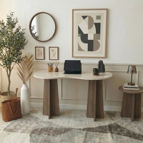 Γραφείο Τραβερτίνη / Καρυδί EROLO 120x60x75