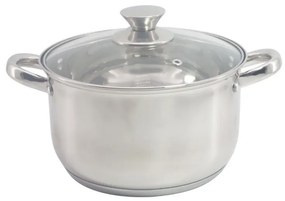 Κατσαρόλα με γυάλινο καπάκι Rosberg R51210L26, 26 cm, 7,5 l, Inox, Inox