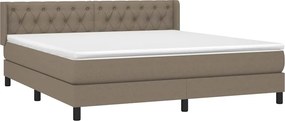 vidaXL Κρεβάτι Boxspring με Στρώμα Taupe 160x200 εκ. Υφασμάτινο
