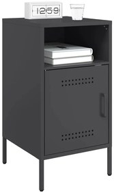 vidaXL Κομοδίνα 2 τεμ. Μαύρα 36x39x68 εκ. από Χάλυβα