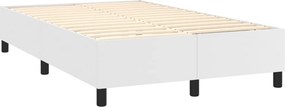 vidaXL Κρεβάτι Boxspring με Στρώμα Λευκό 120x200εκ.από Συνθετικό Δέρμα