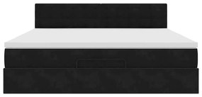 vidaXL Οθωμανικό κρεβάτι με στρώμα Μαύρο 180x200cm Velvet