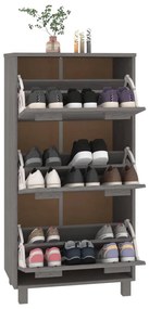 vidaXL Παπουτσοθήκη HAMAR Αν. Γκρι 59,5x35x117 εκ. Μασίφ Ξύλο Πεύκου